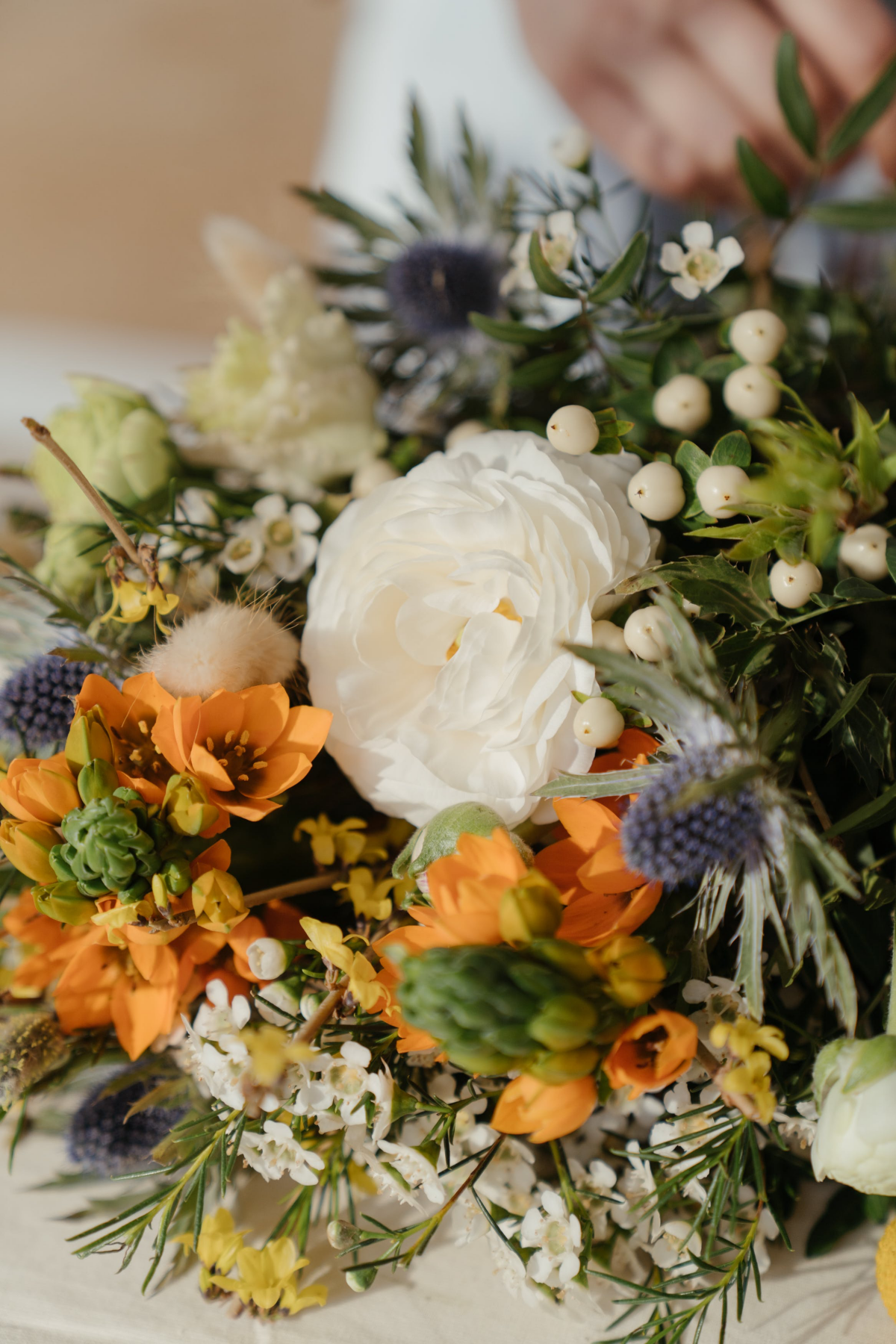 ranunculus flower in a bunch with others