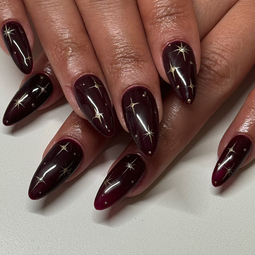 simple dark winter nails