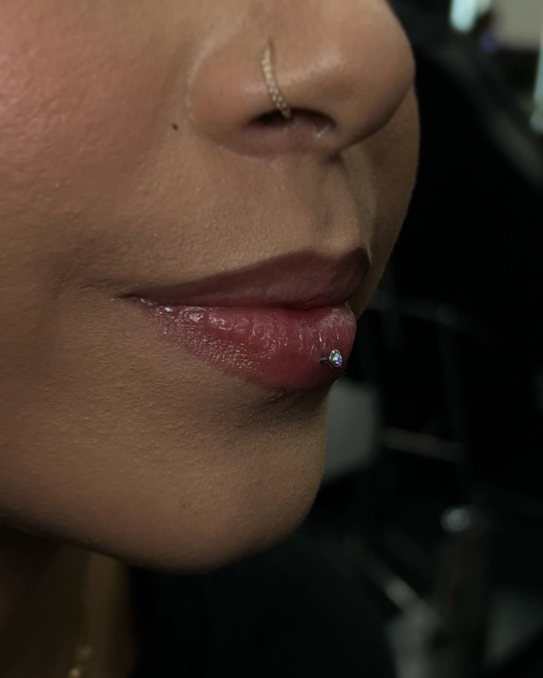 small ashley lip piercing