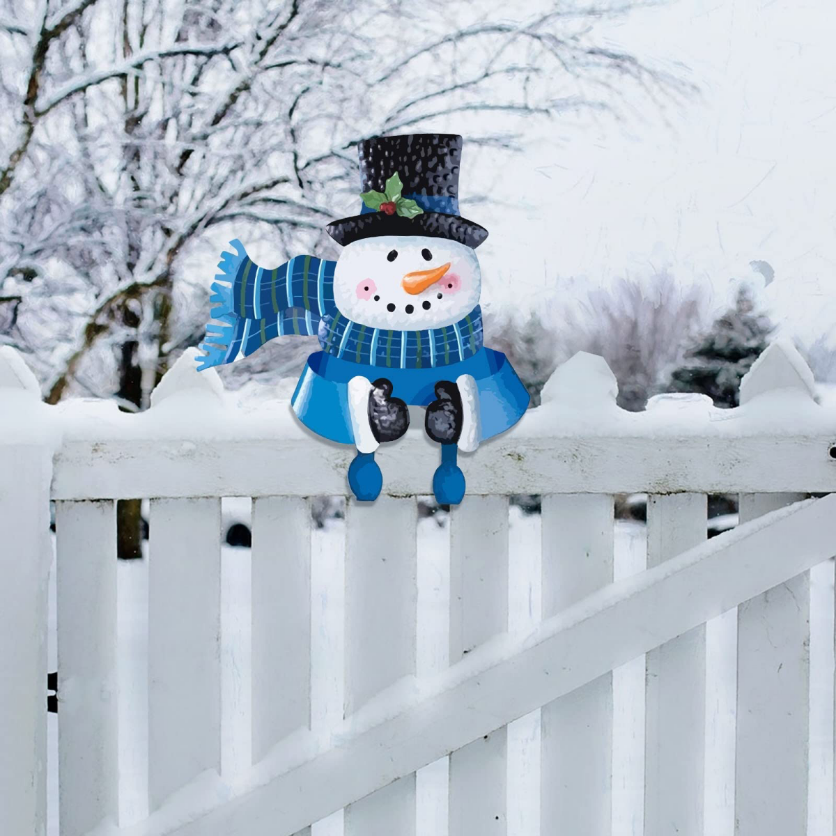 snowman on fence