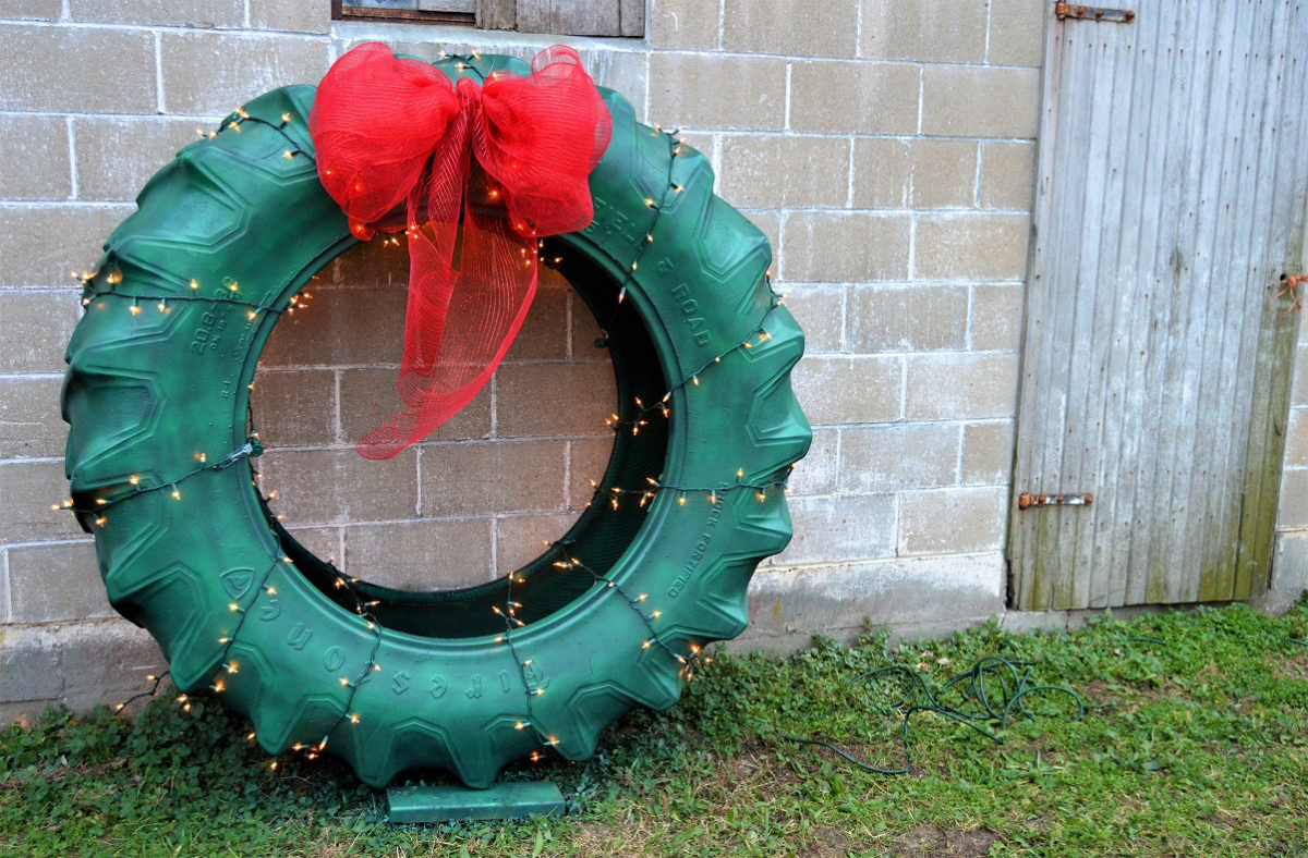 tractor tire wreath