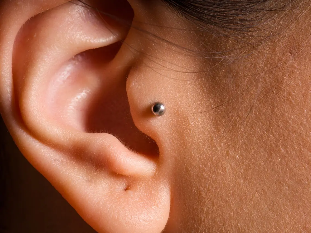 tragus piercing on ear