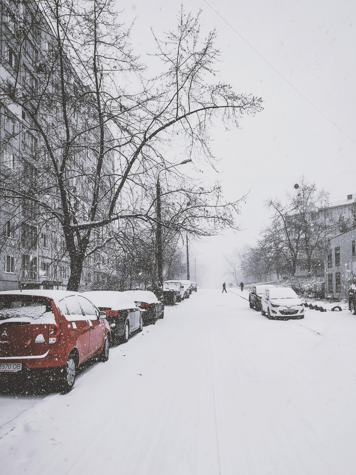 winter street with