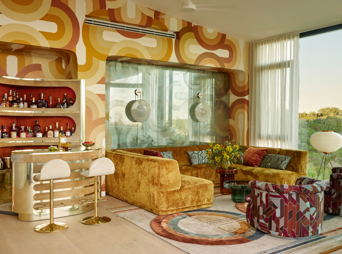 70s themed living room