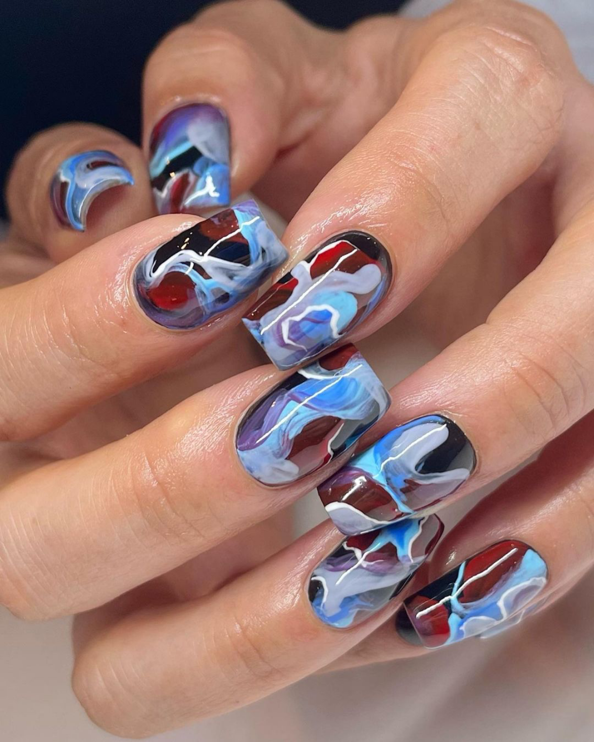 abstract art nails