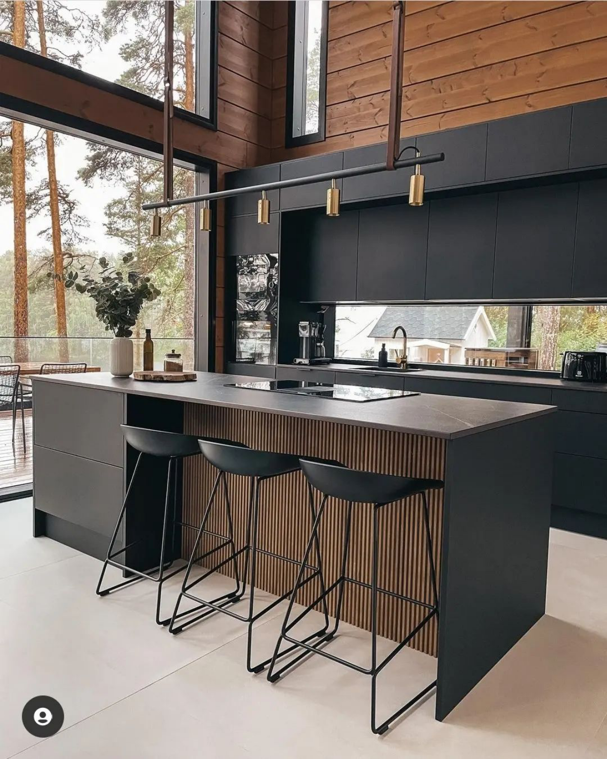 black cabinets in kitchen