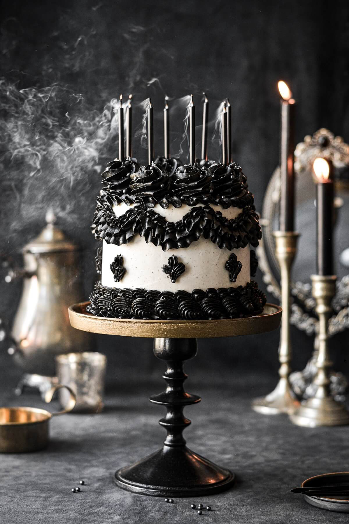 black cake topper wedding
