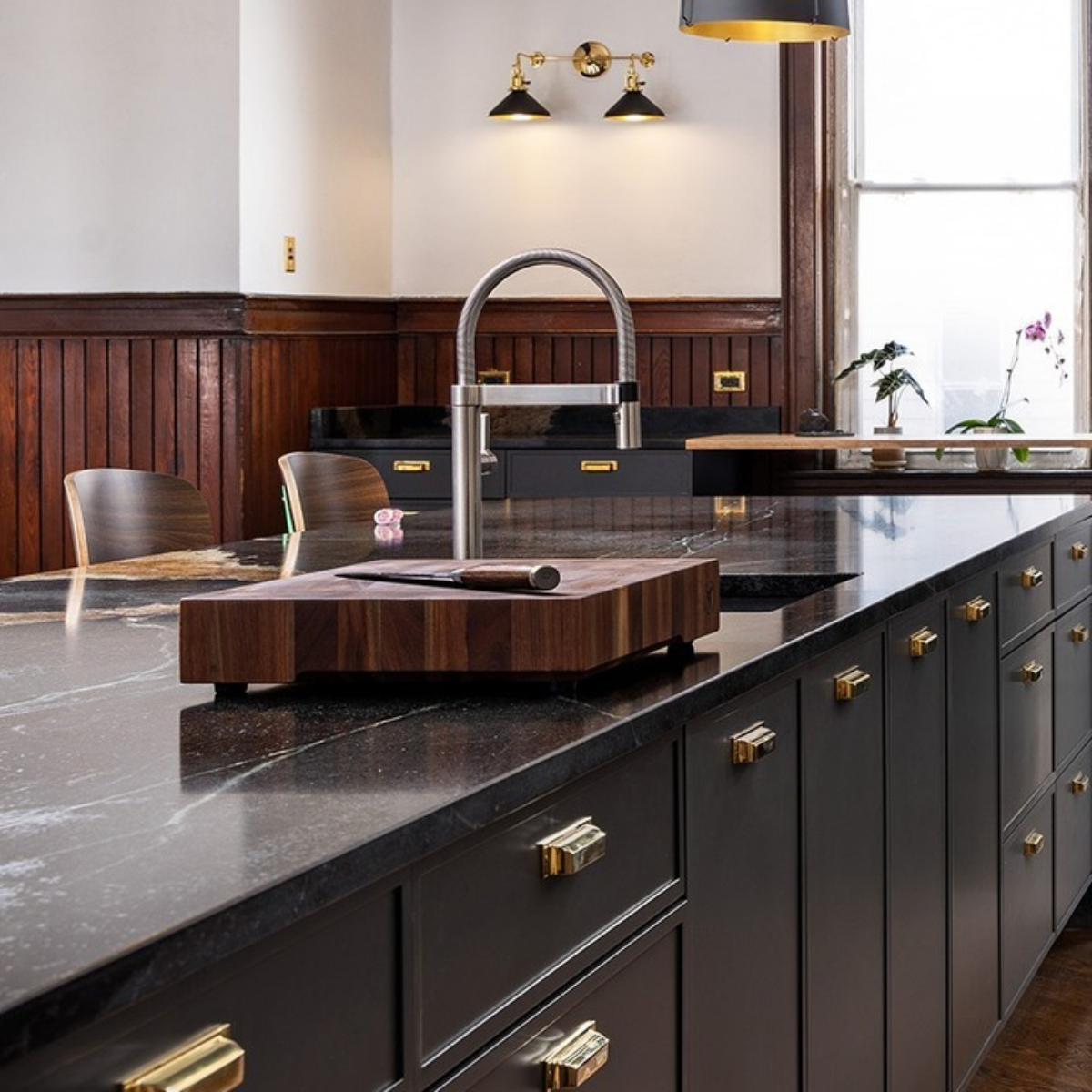 black kitchen cabinets black kitchen with metal hardware