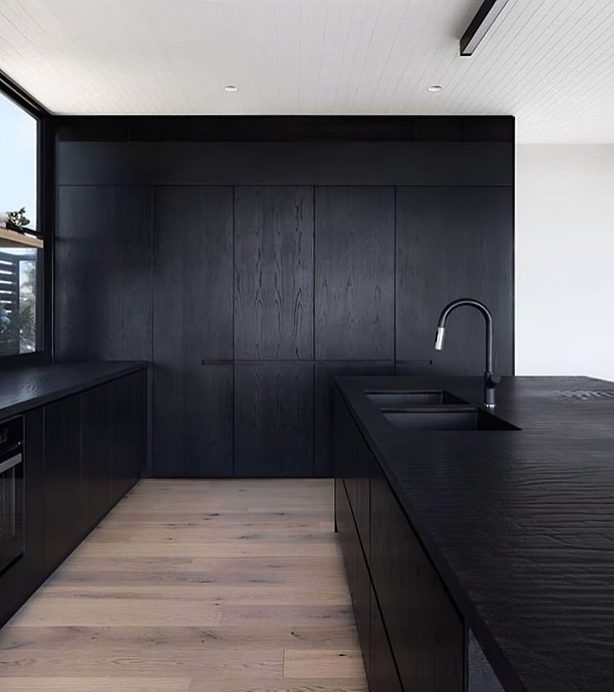 black kitchen cabinets fully black kitchen