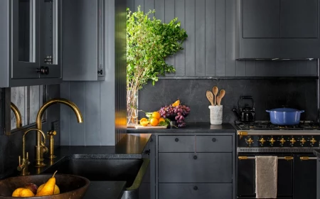 black kitchen cabinets with black countertops.jpg