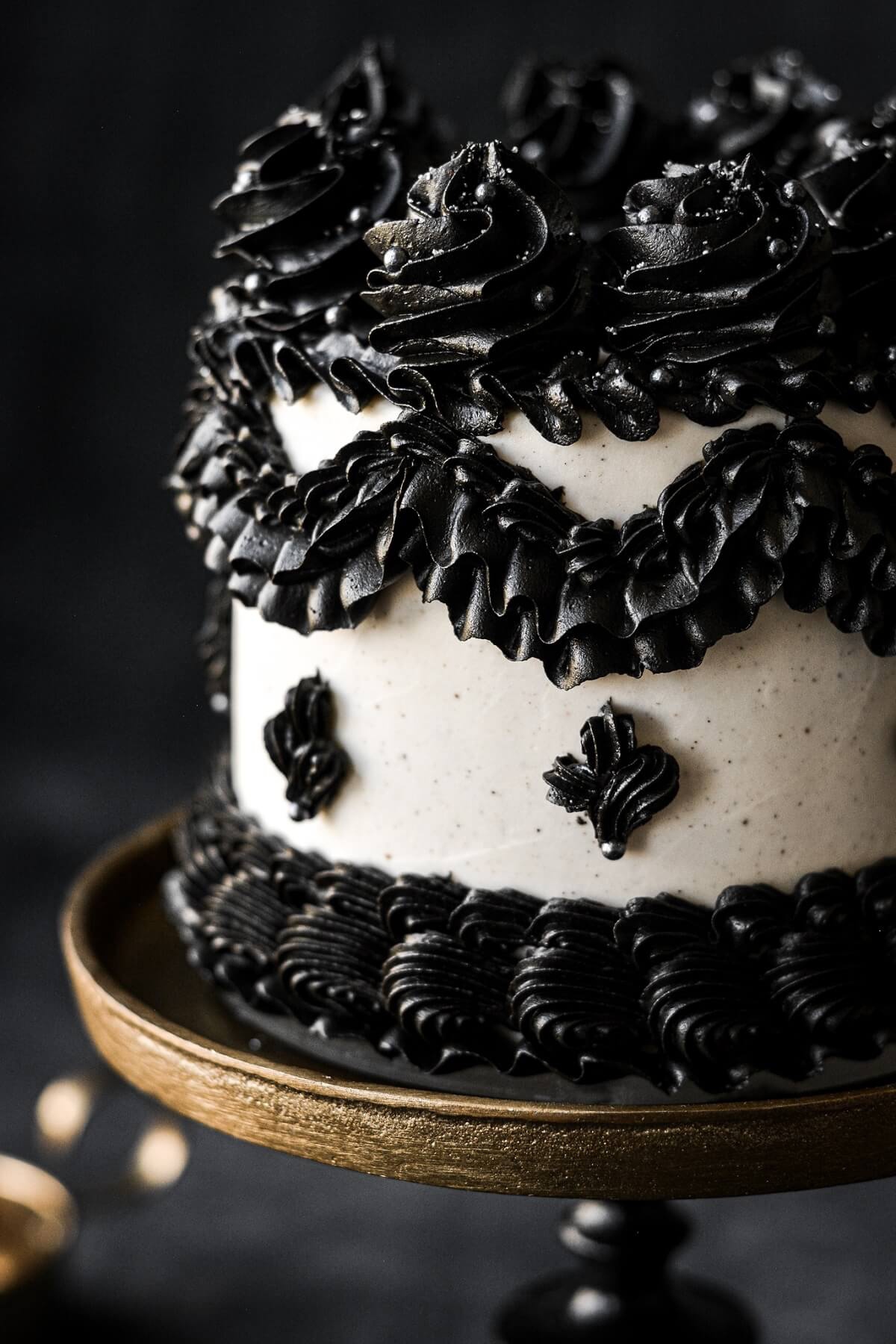 black wedding cake toppers