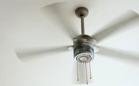ceiling fan working at full speed