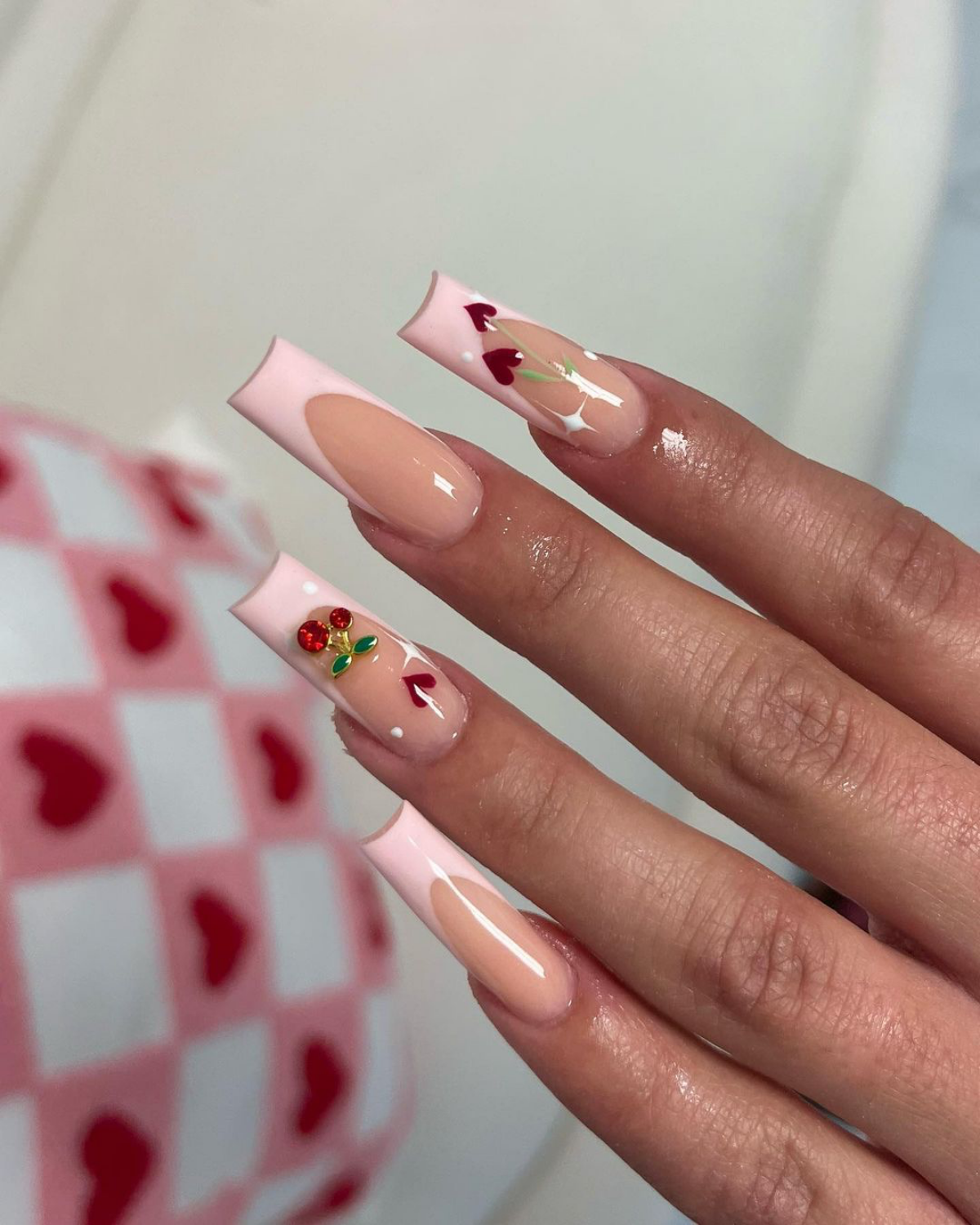 cherry hearts coffin nails