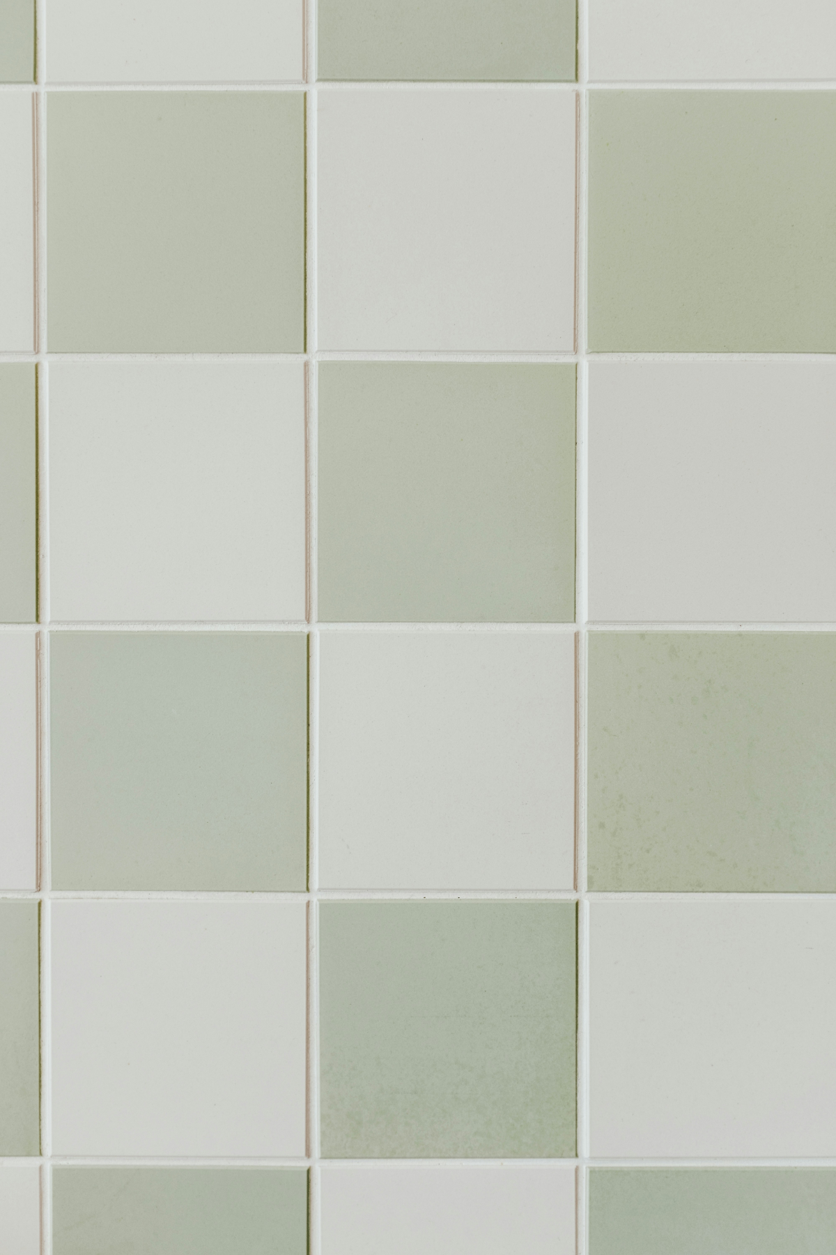clean green and white tiles white grout