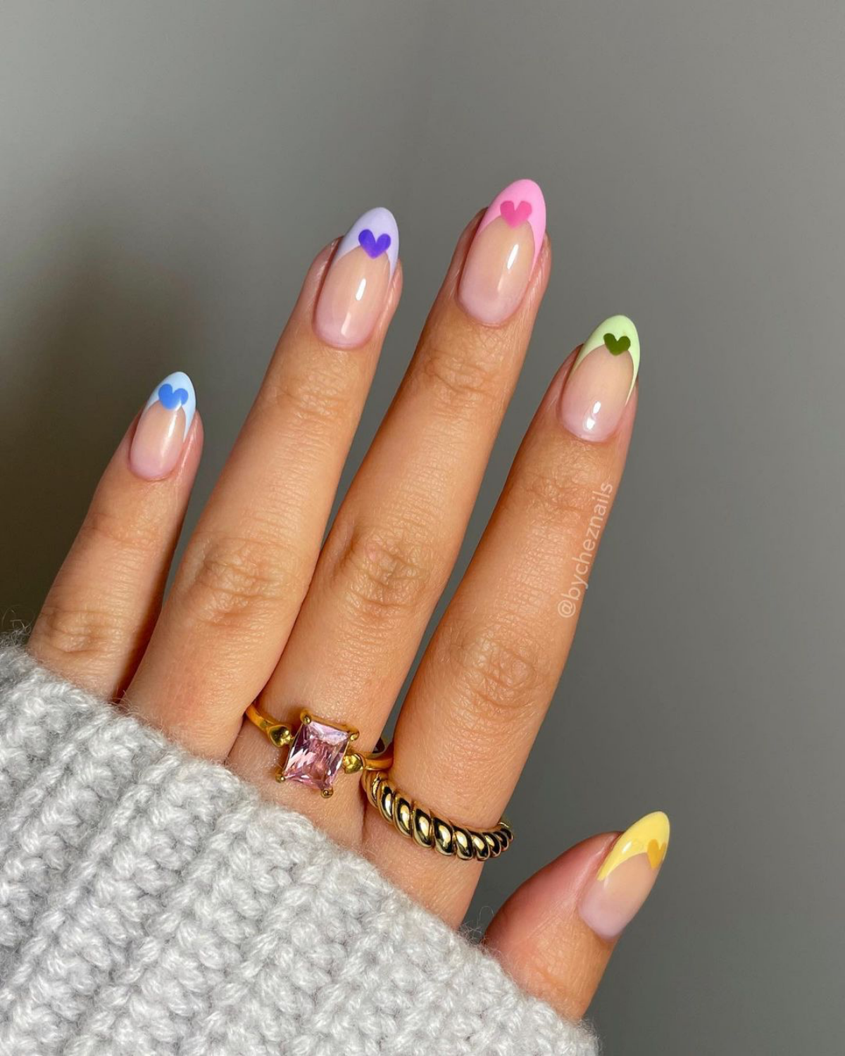 colorful french tips for spring