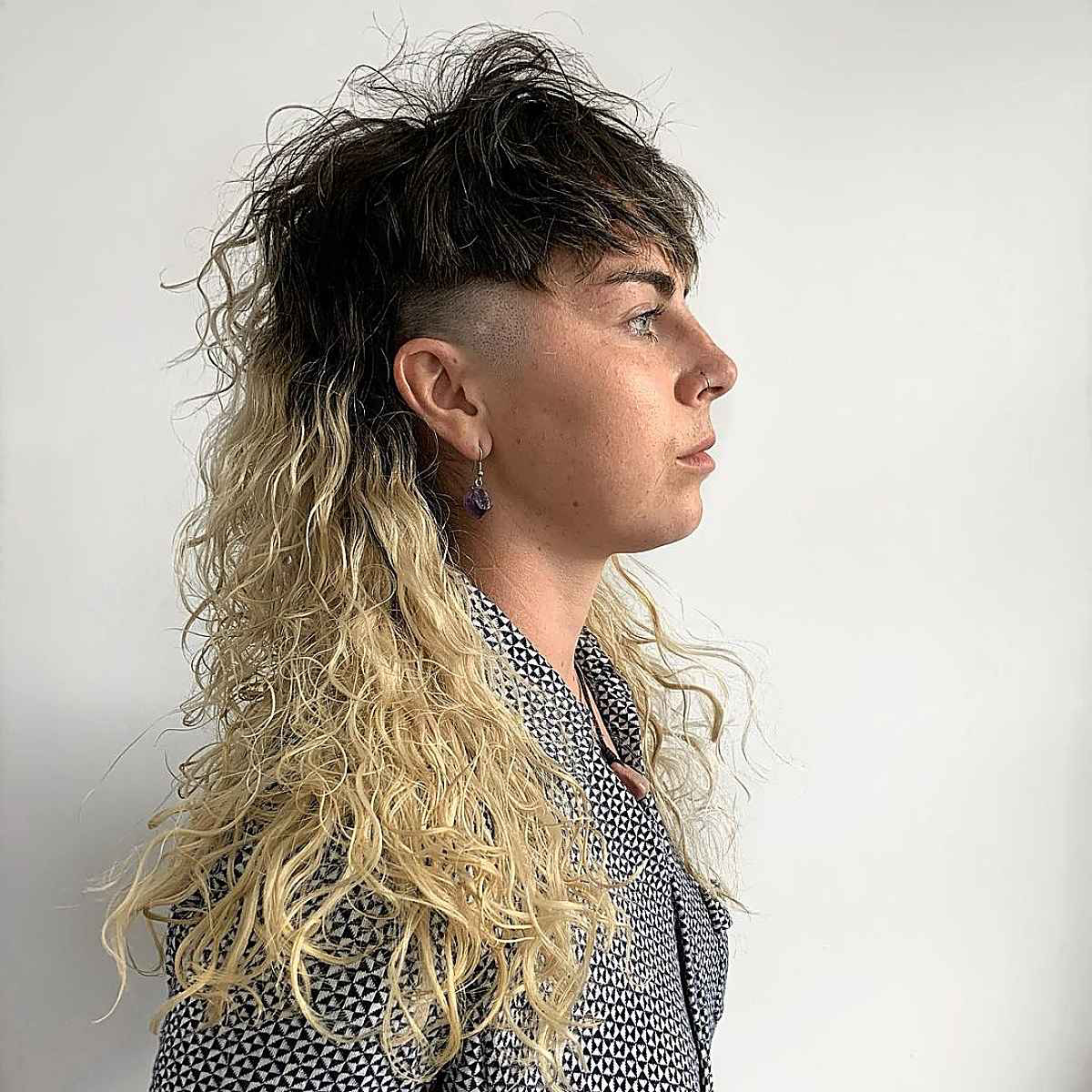 curly 80s mullet