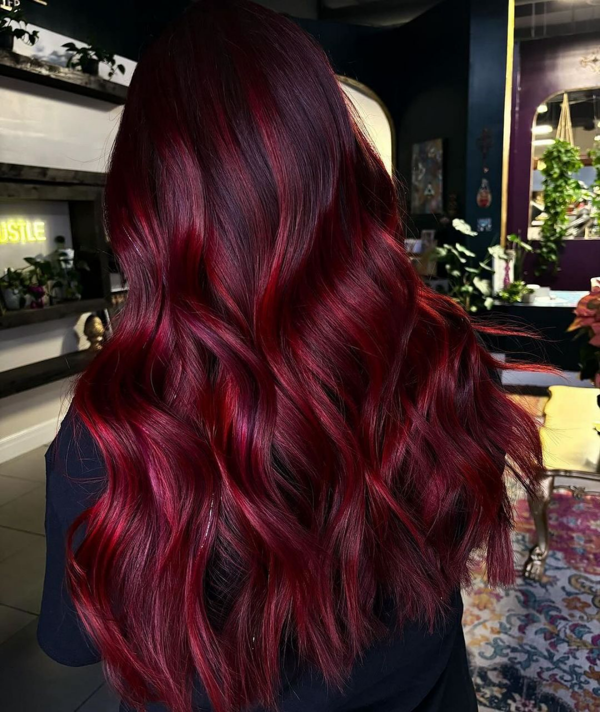dark red balayage hair