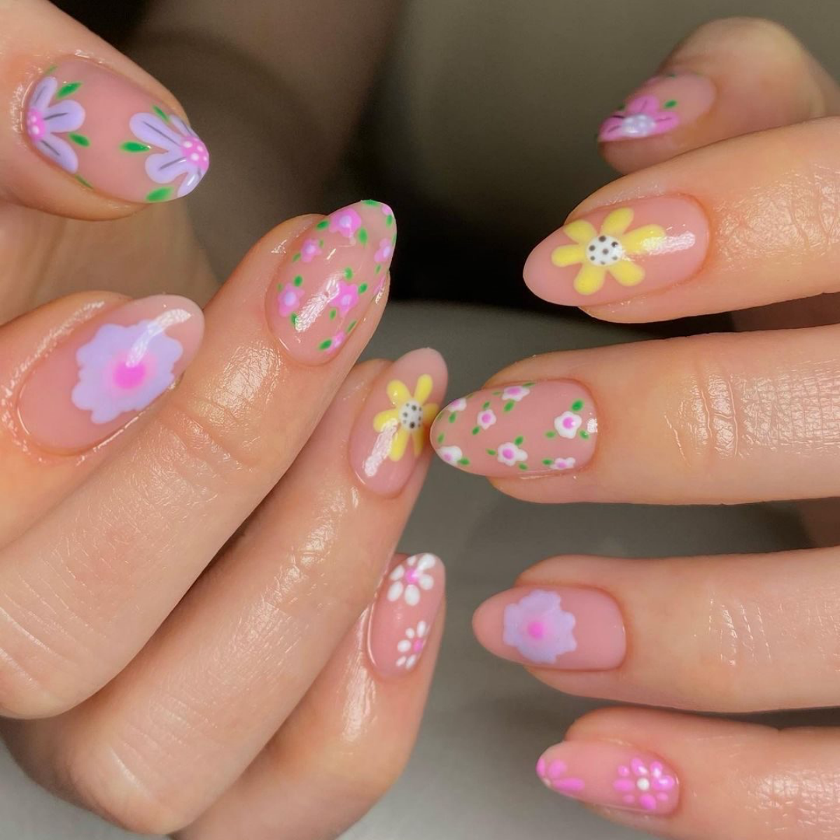 eclectic nail design for spring