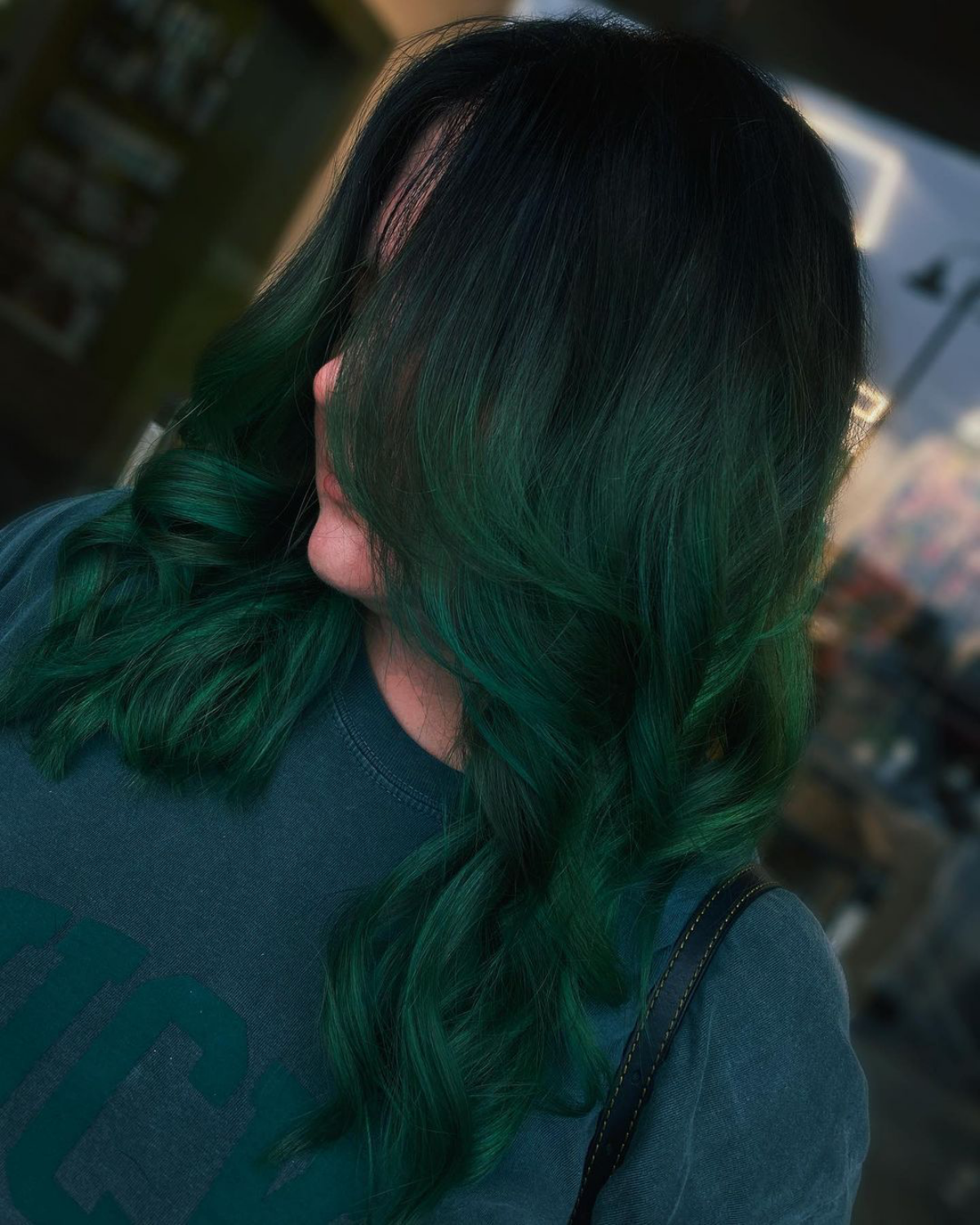 forest deep green hair