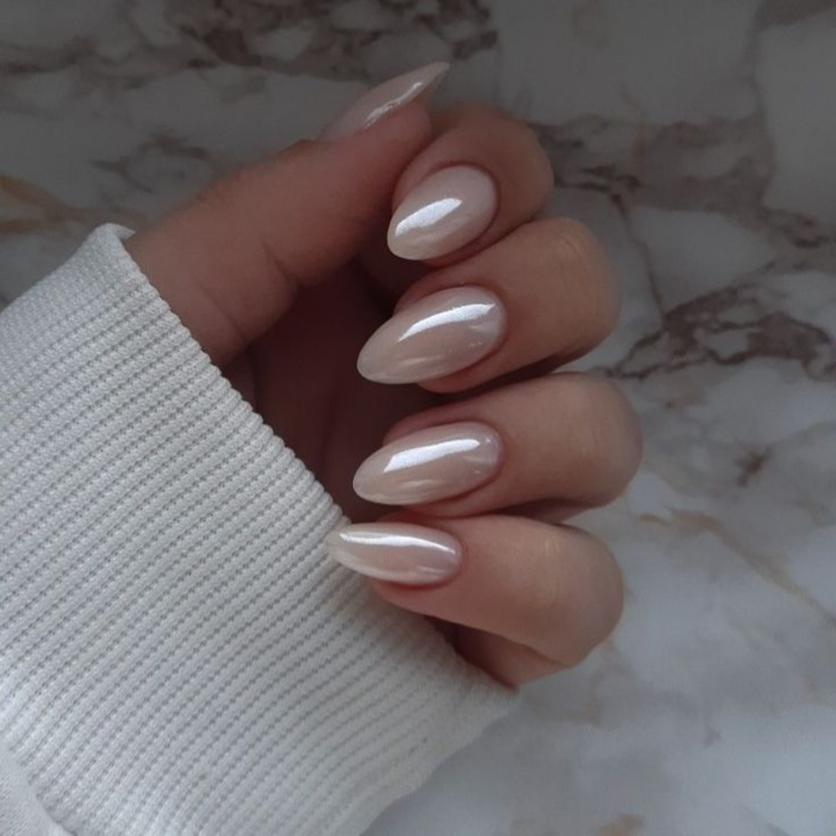 glazed nails white glaze nails