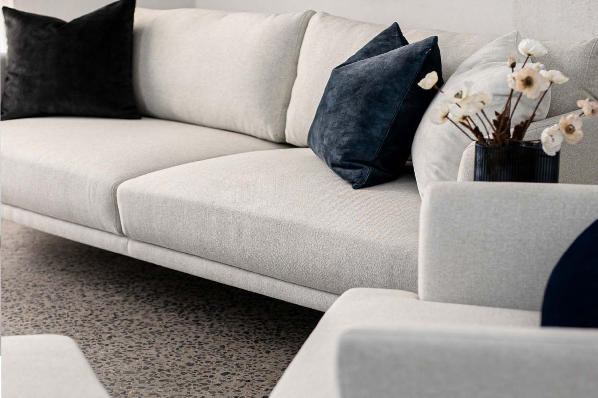 gray polyester sofa