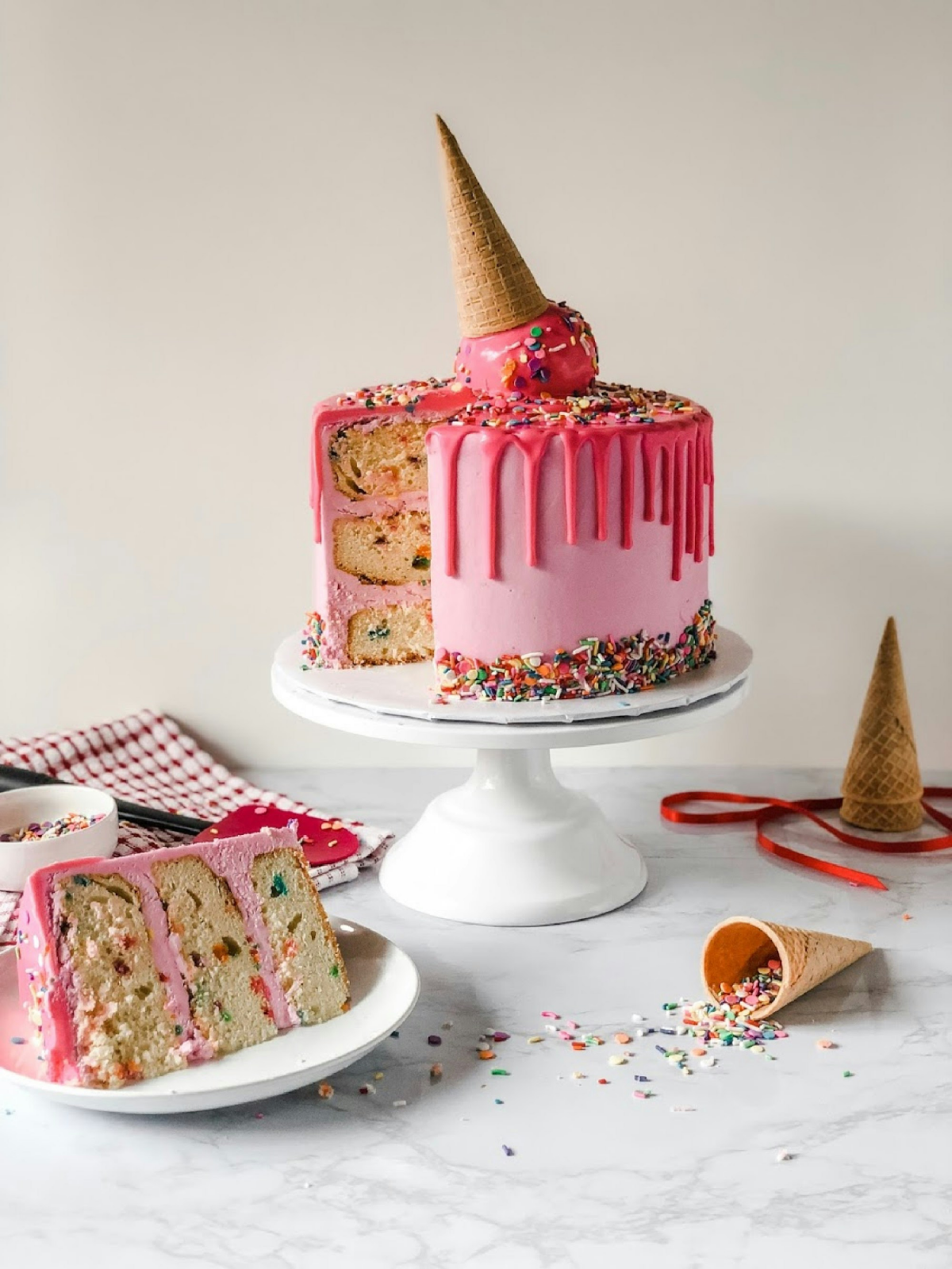 ice cream themed birthday cake