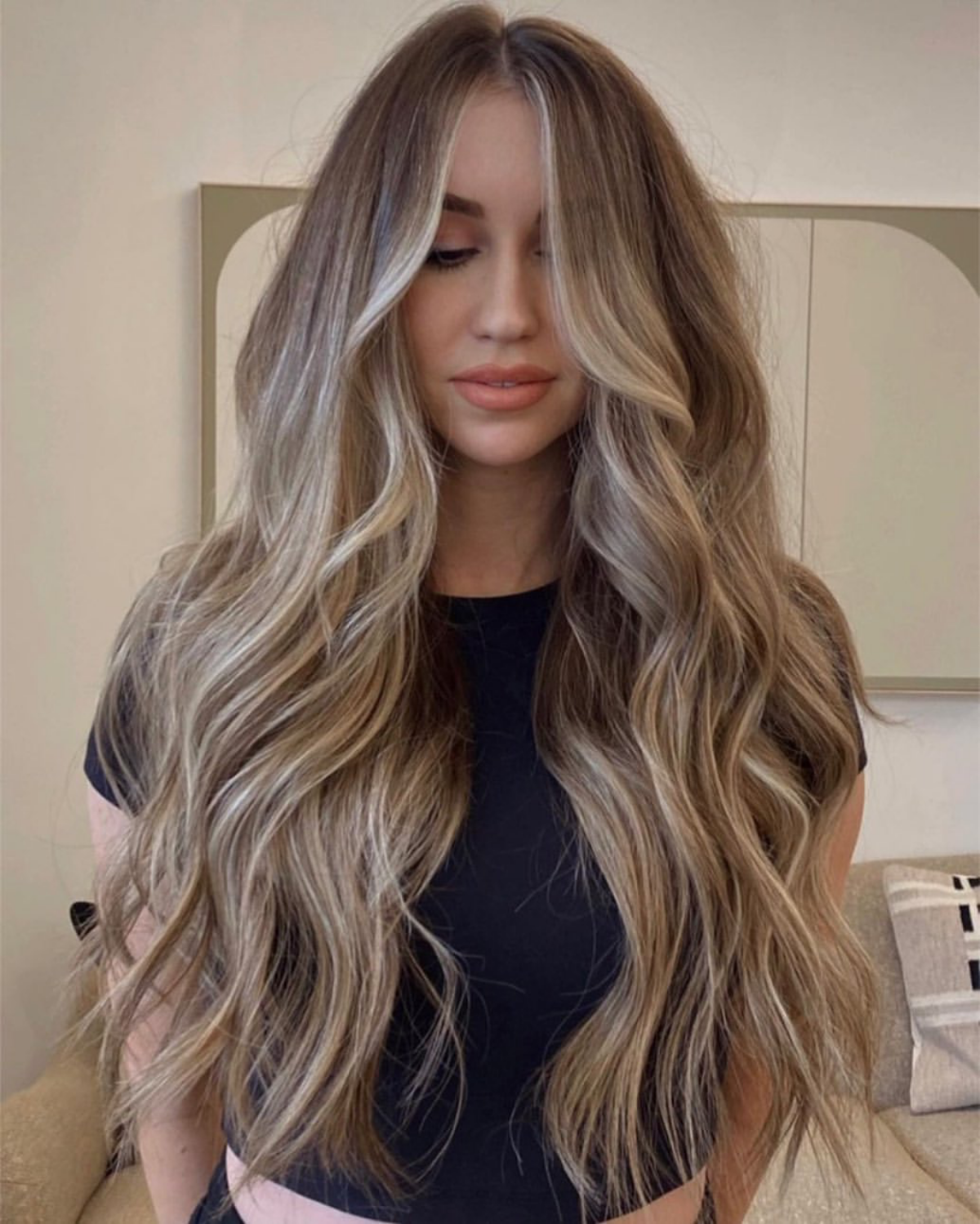 light airy low lights hairstyle