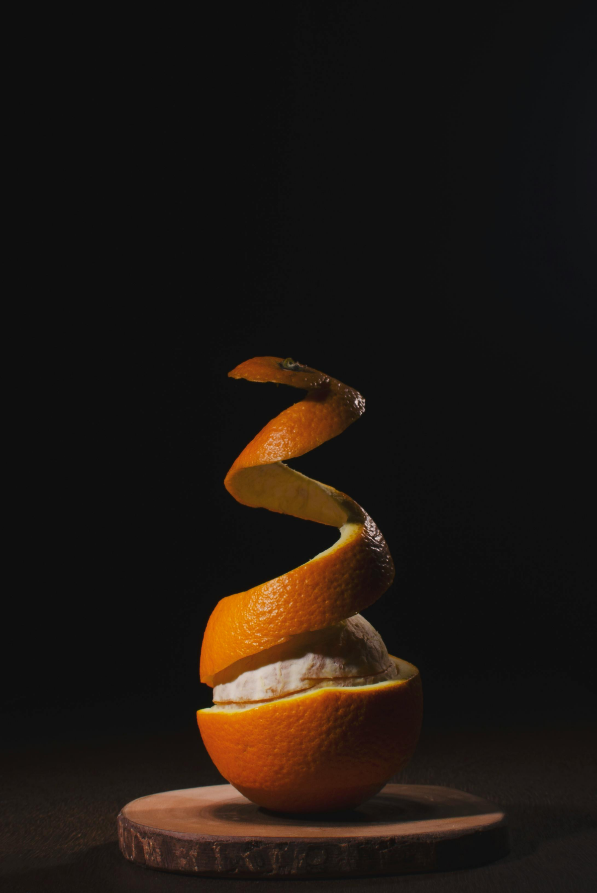 orange being peeled
