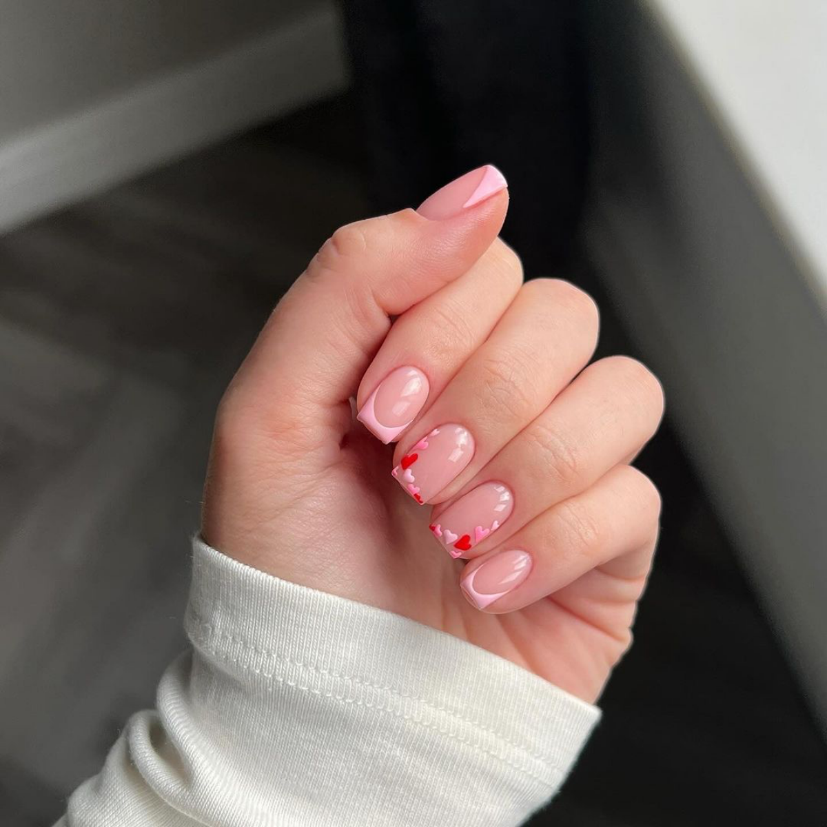 pink tips and hearts