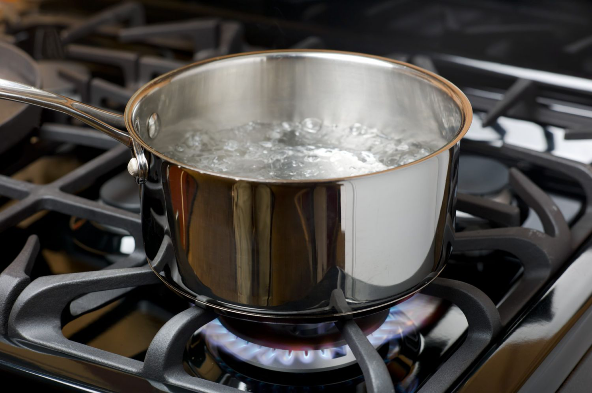 pot on stove boiling water