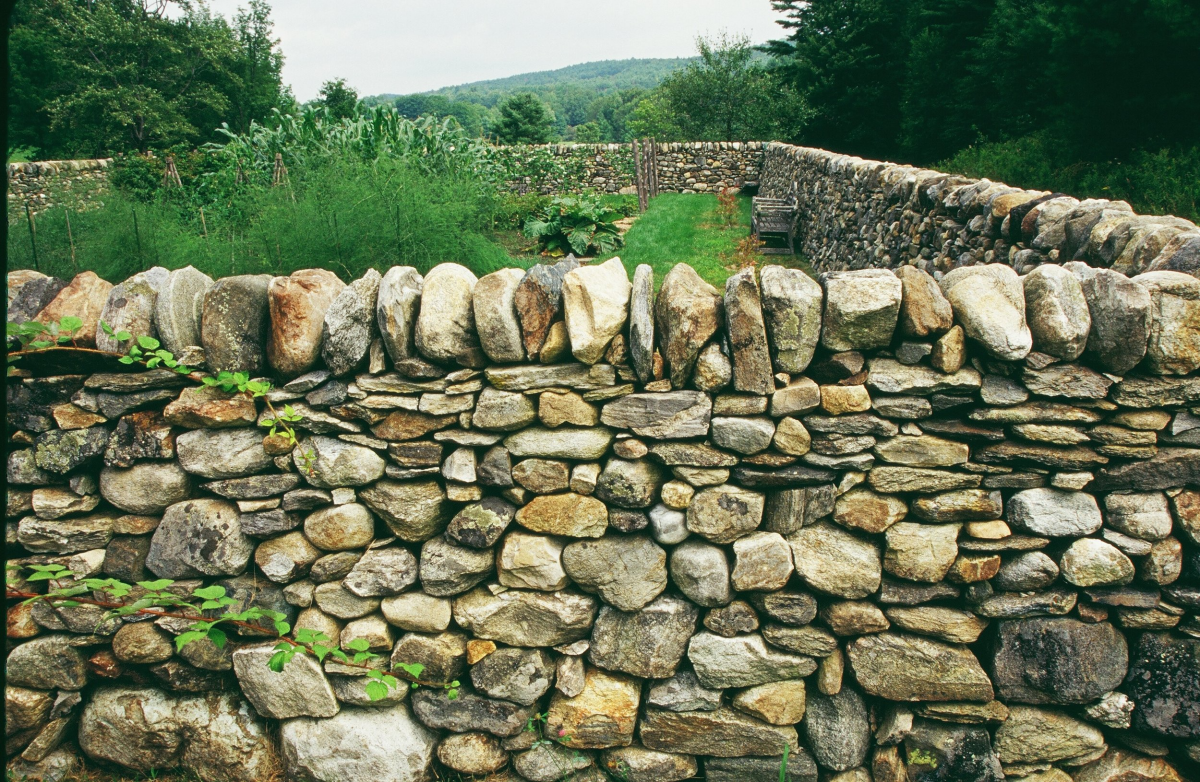 privacy fence made from stone