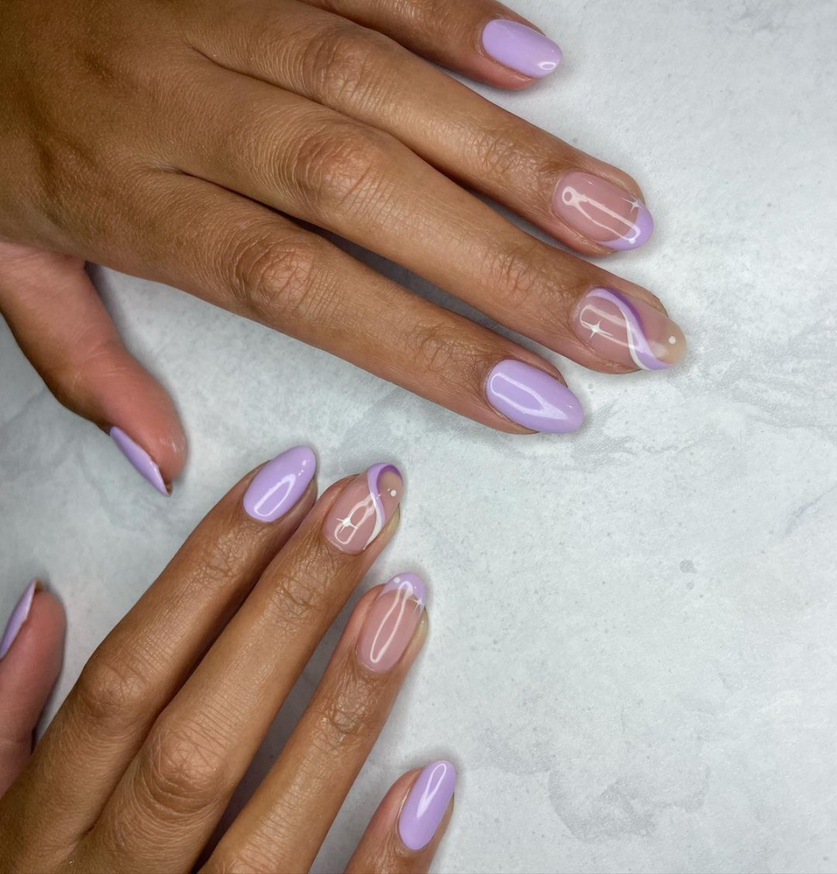 simple purple nails