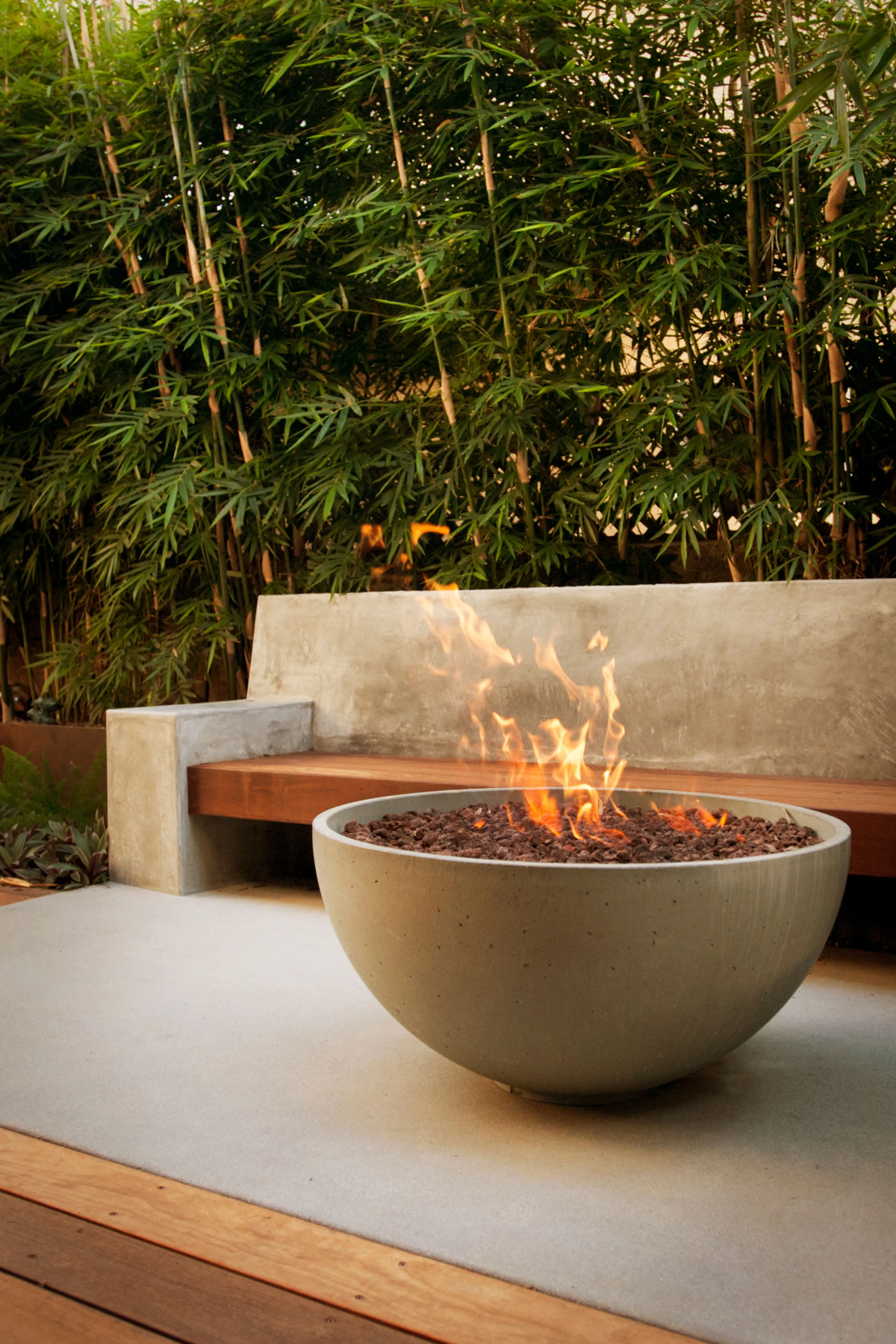 smooth concrete bowl for fire pit