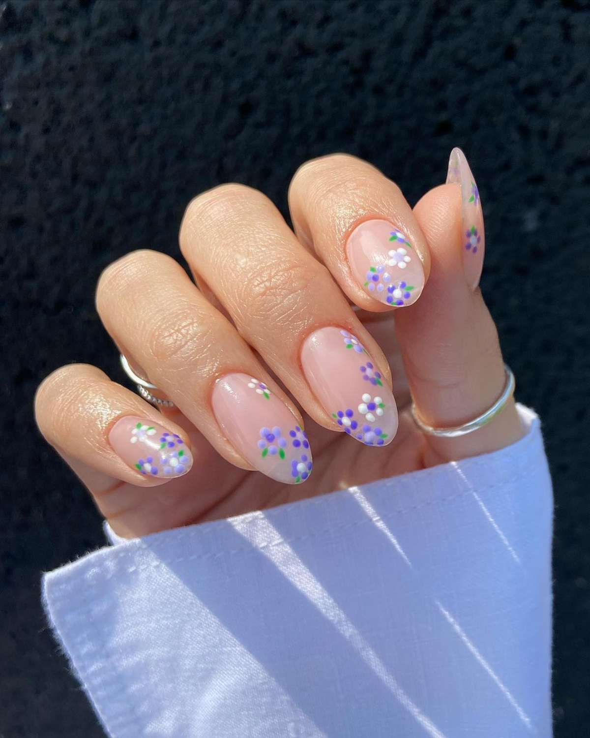 spring nail designs petite flowers on nails