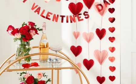 valentines day decor banners hears roses