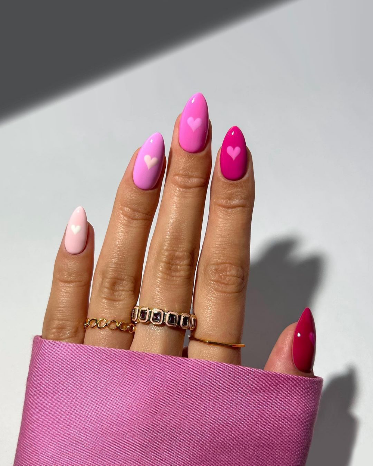valentines nails pink nails