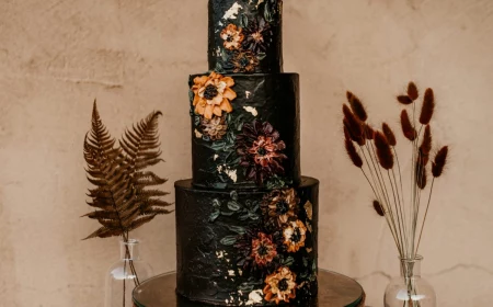 wedding cake with black