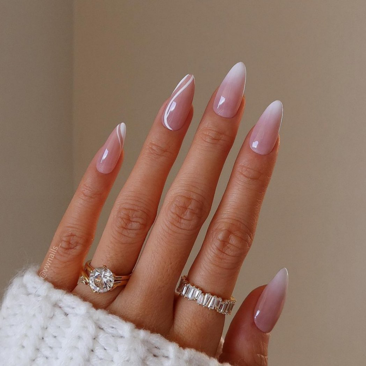 wedding nails minimalistic design