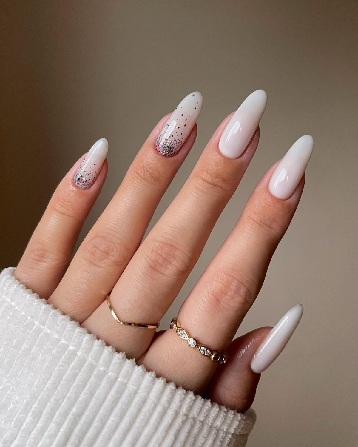 white nail ideas white nails with colorful glitter