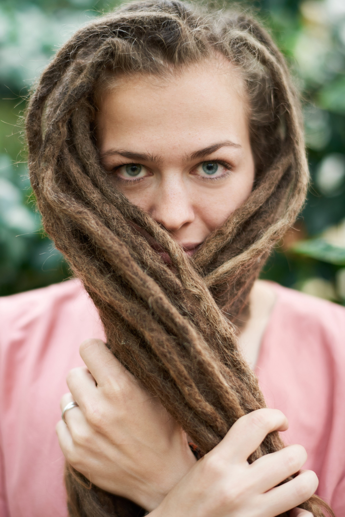 white woman with dreads