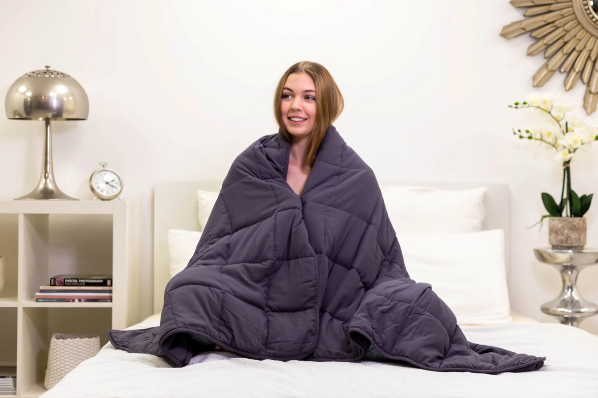 woman in a blanket
