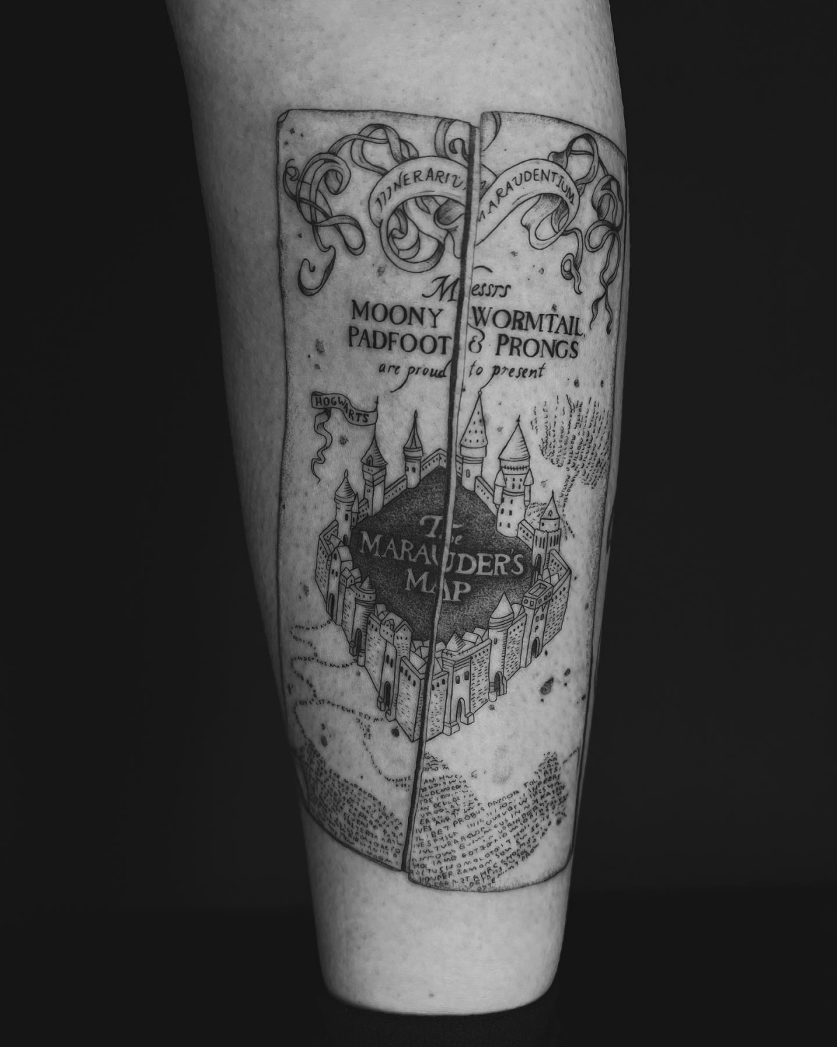 marauder's map tattoo