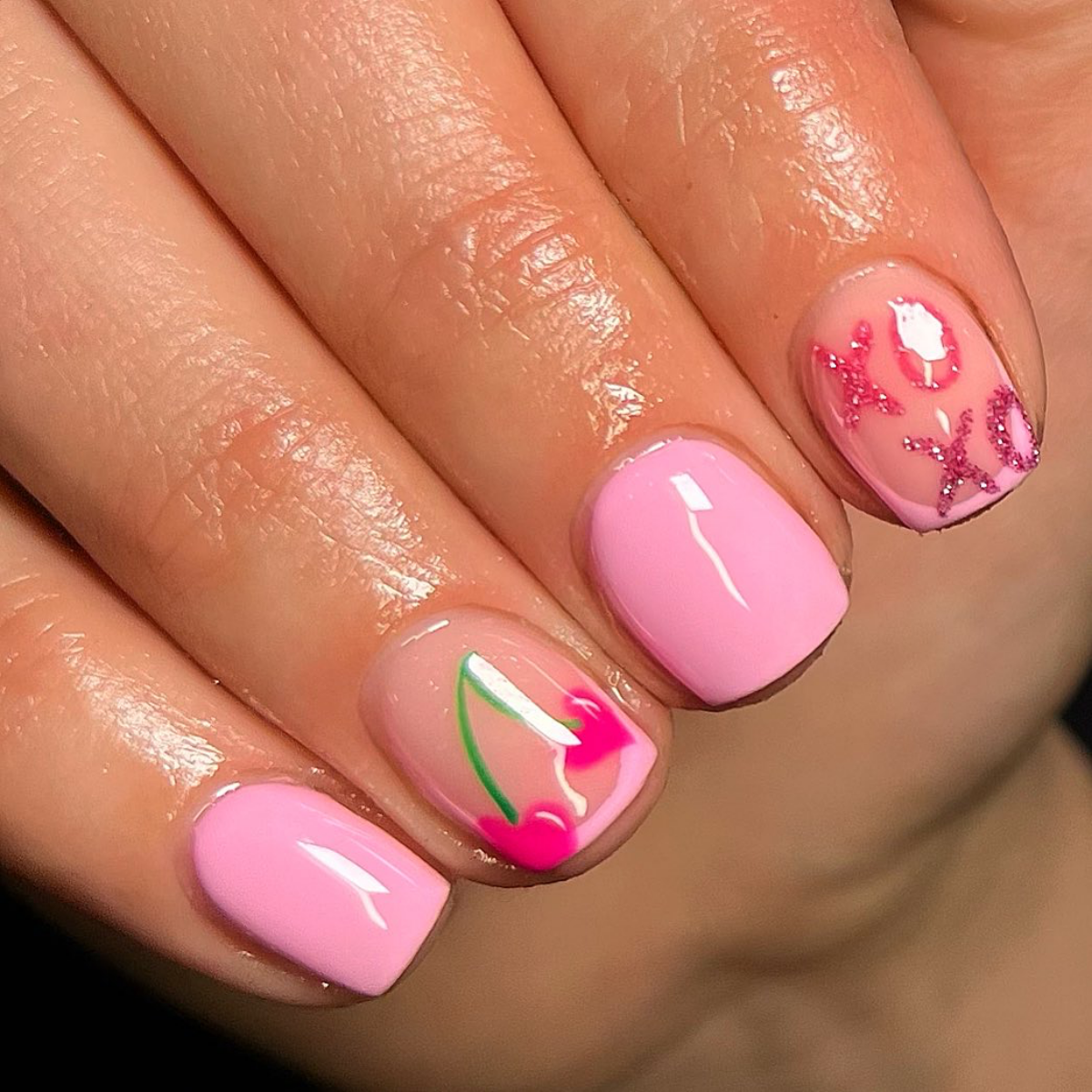 barbie pink nails xoxo cherry nails