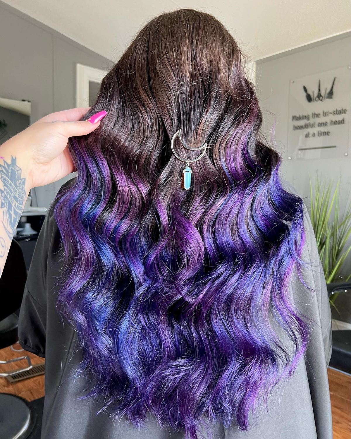 blue and purple ombre hair dark purple ombre with blue highlights