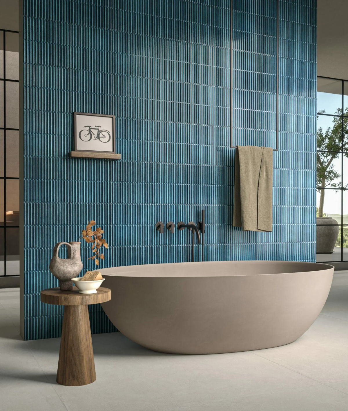 blue bathroom tiles modern