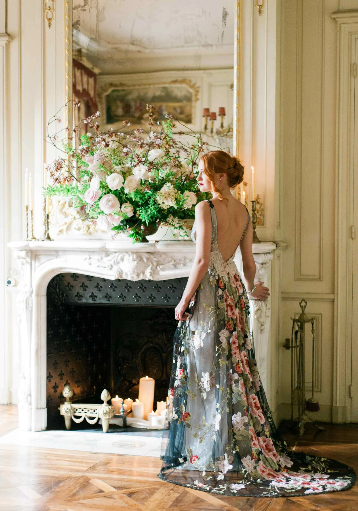 colored floral wedding gowns