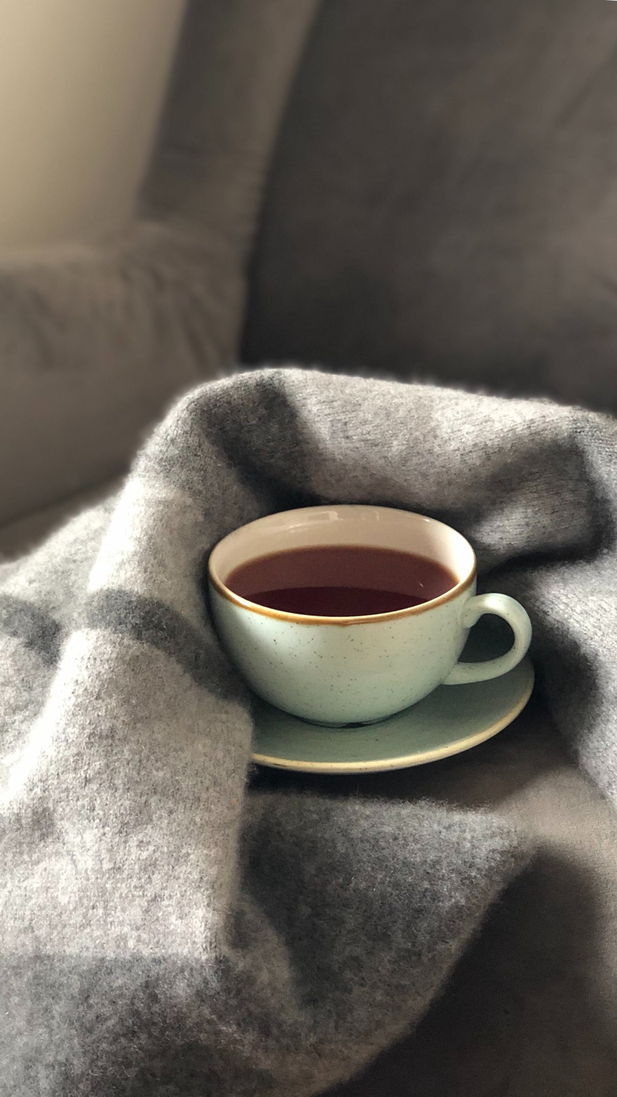 cup of tea in blanket