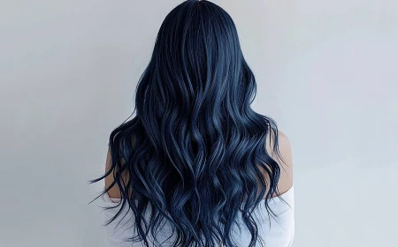 dark blue and black hair