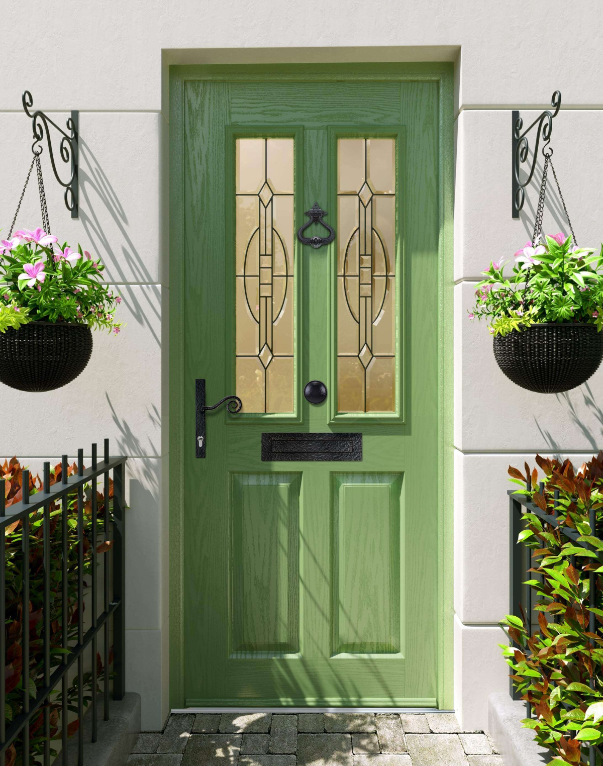 exterior sage green front door