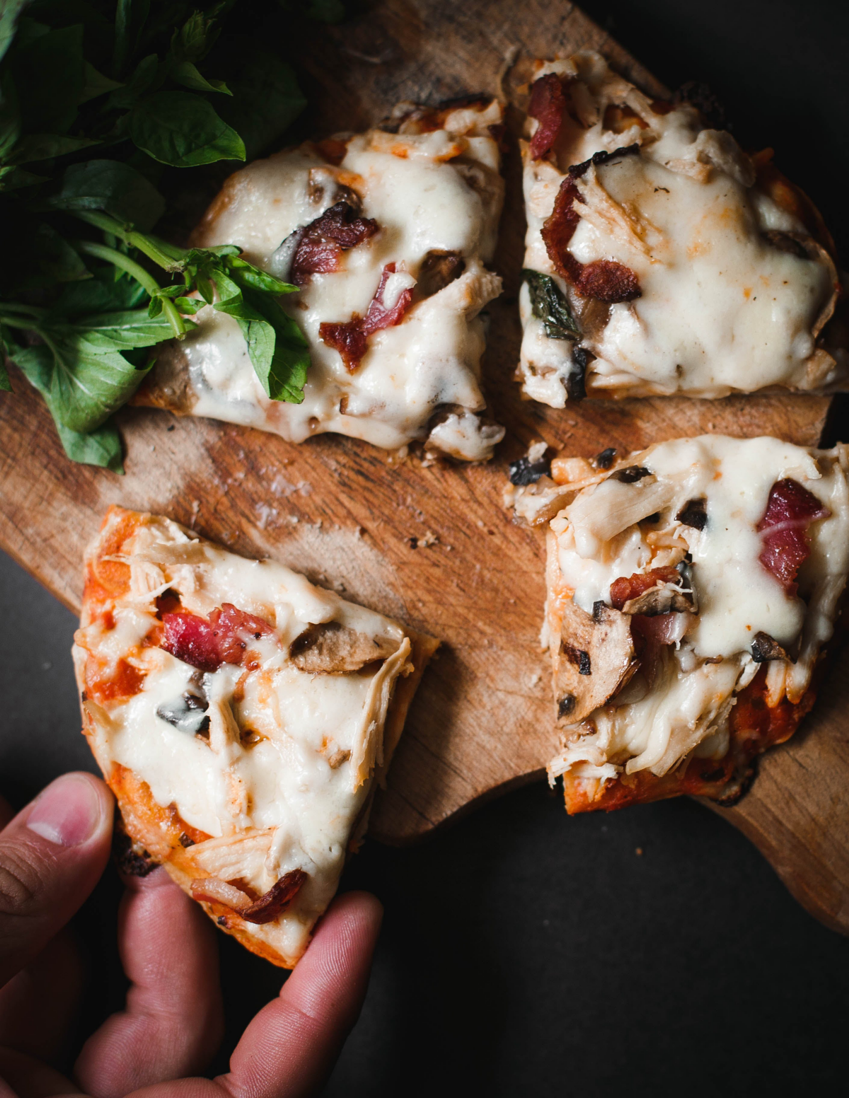 homemade pizza in slices